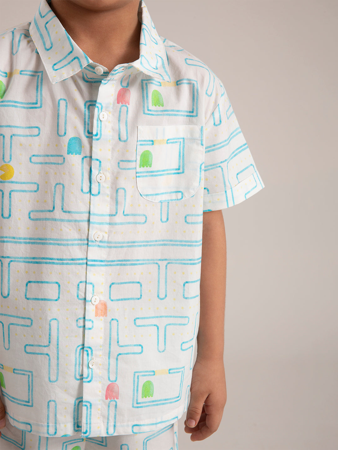 Baby Boy Organic Cotton Printed Pacman Co-ord Set