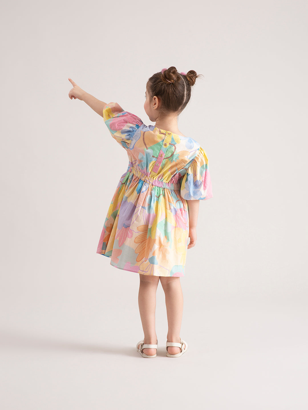 BABY GIRL SUNKISSED FLORAL ORGANIC COTTON PRINTED DRESS