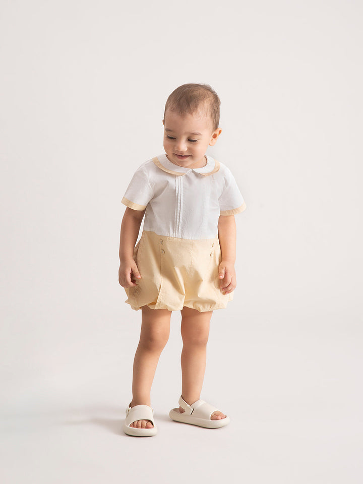 Newborn Baby Beige Organic Cotton One-Piece