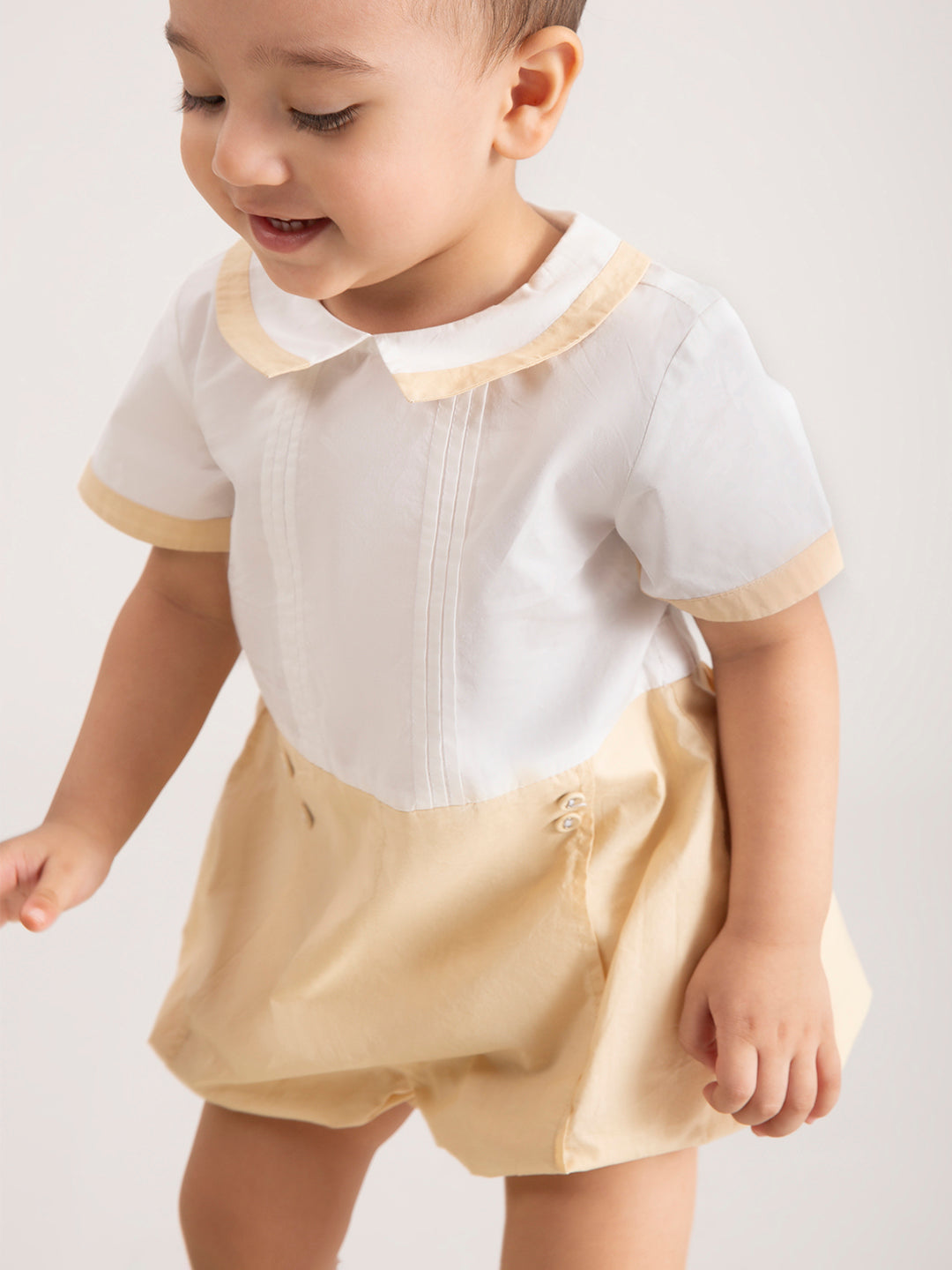 Newborn Baby Beige Organic Cotton One-Piece