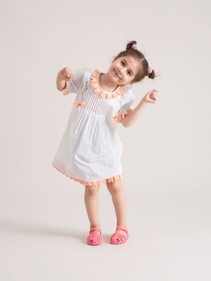 Baby Girl Blush Bow Organic Cotton Dress