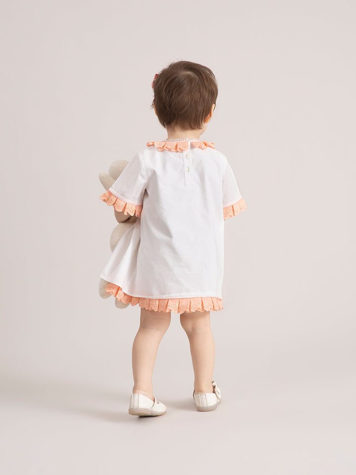 Baby Girl Blush Bow Organic Cotton Dress