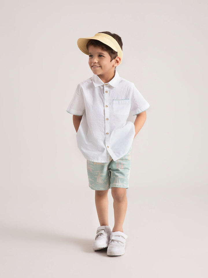 Baby Boy Boat Co-ord Set: Shirt and shorts Sailor