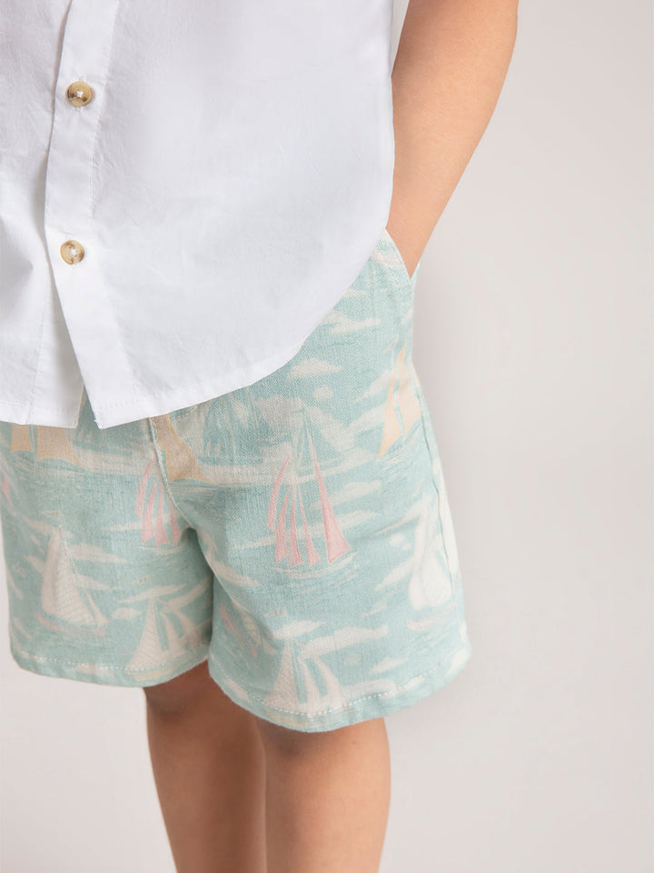 Baby Boy Boat Co-ord Set: Shirt and shorts Sailor