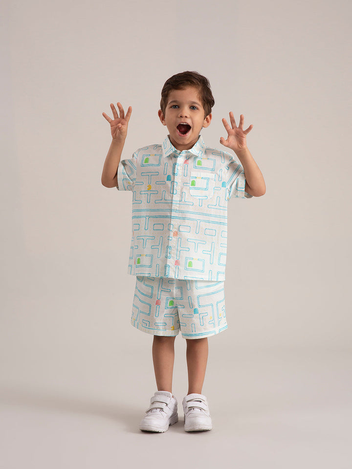 Baby Boy Organic Cotton Printed Pacman Co-ord Set