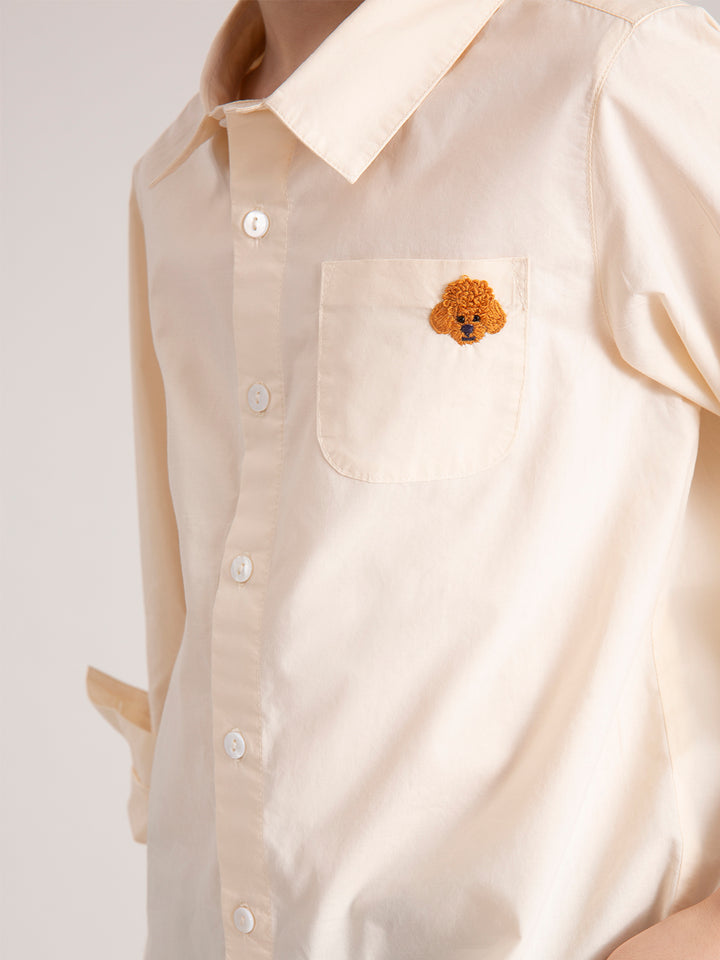 Baby Boy Poodle Embroidered Organic Cotton shirt