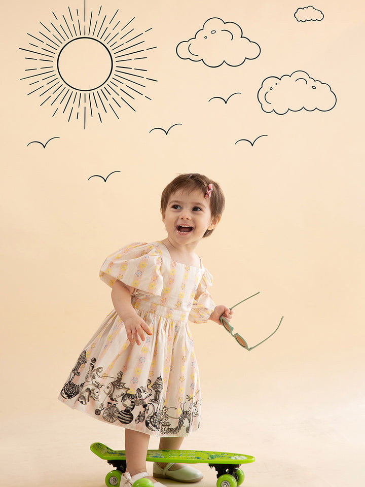 Baby Girl Organic Cotton Dress: Blush Circus