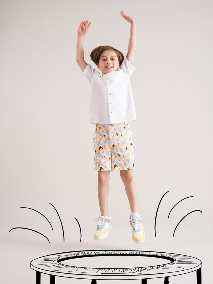 Baby Boy Co-ord Set: Shirt and shorts Skater Dog