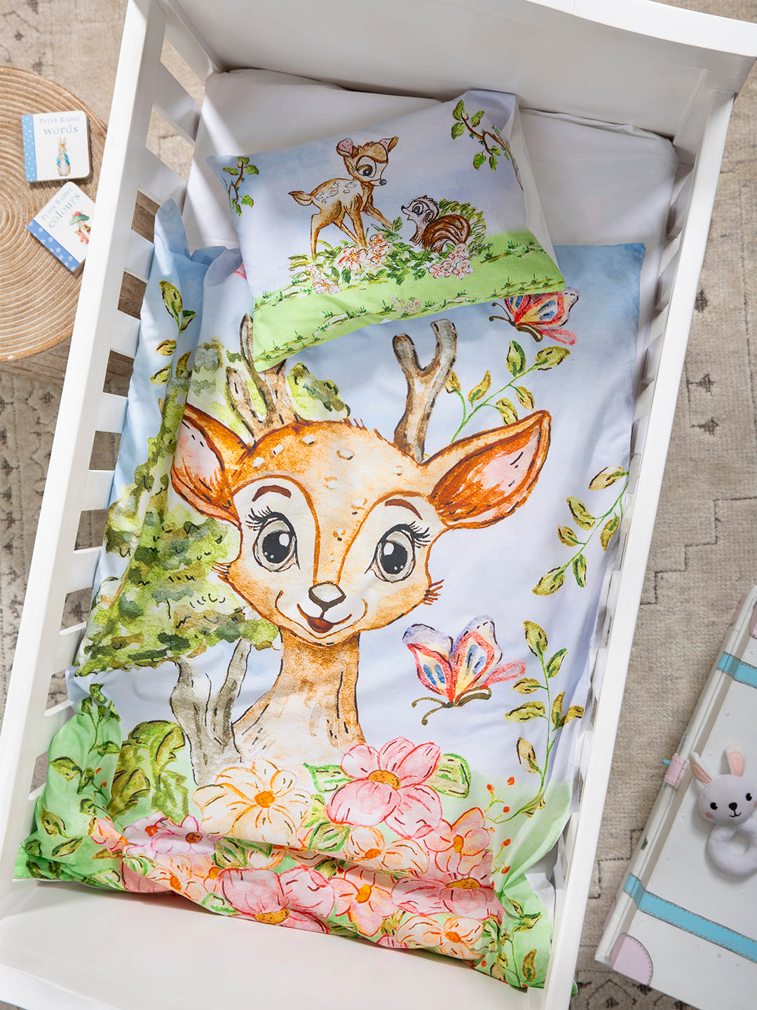 AC DUVET/COMFORTER & BEDSHEET PILLOW SET: BAMBI