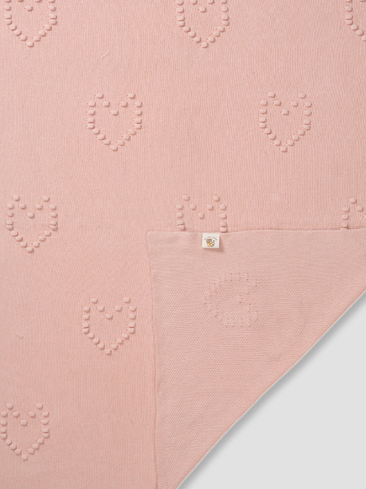 Blush Pink and White cotton baby blanket