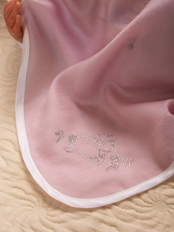 Swarovski Cashmere Monogram Blanket - Powder Pink