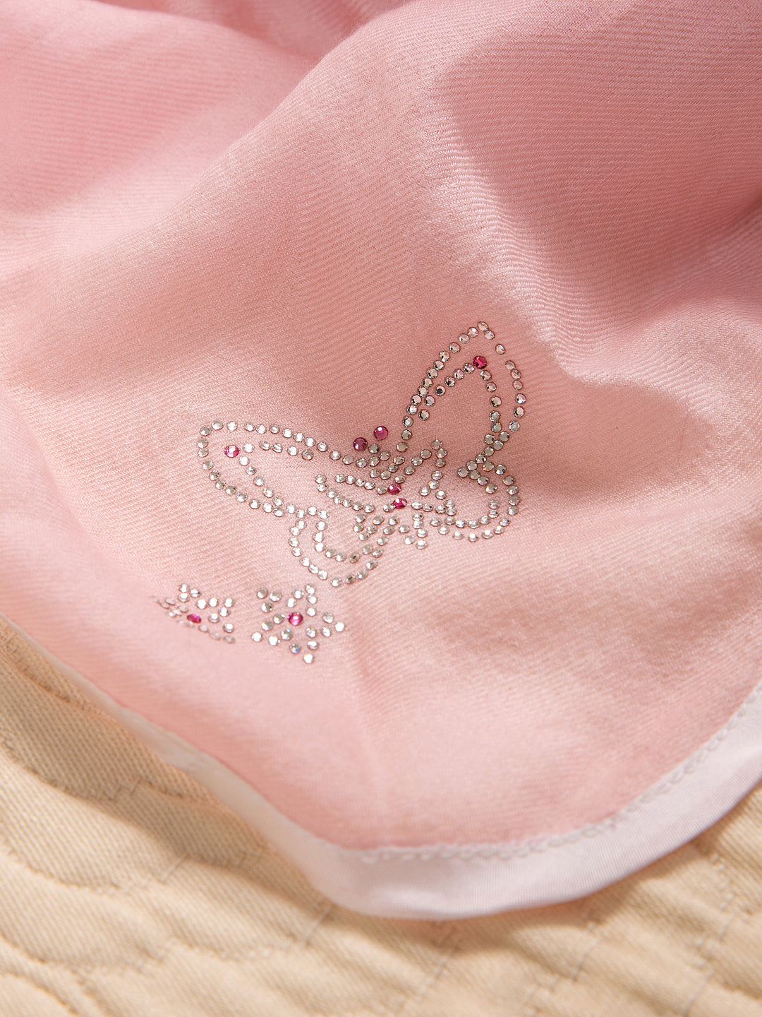 Swarovski Cashmere Monogram Blanket Pale Pink