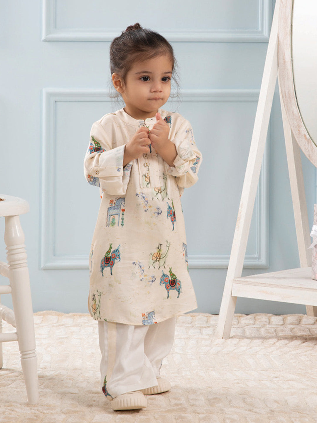 Festive Gallop-Boys printed Co-ord Set