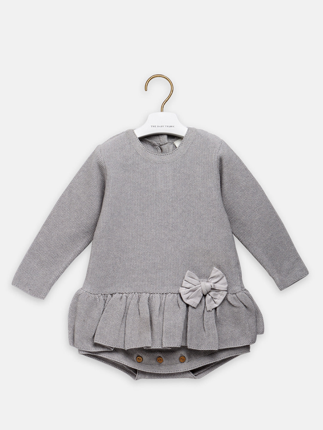 Little Bow Romper - Grey